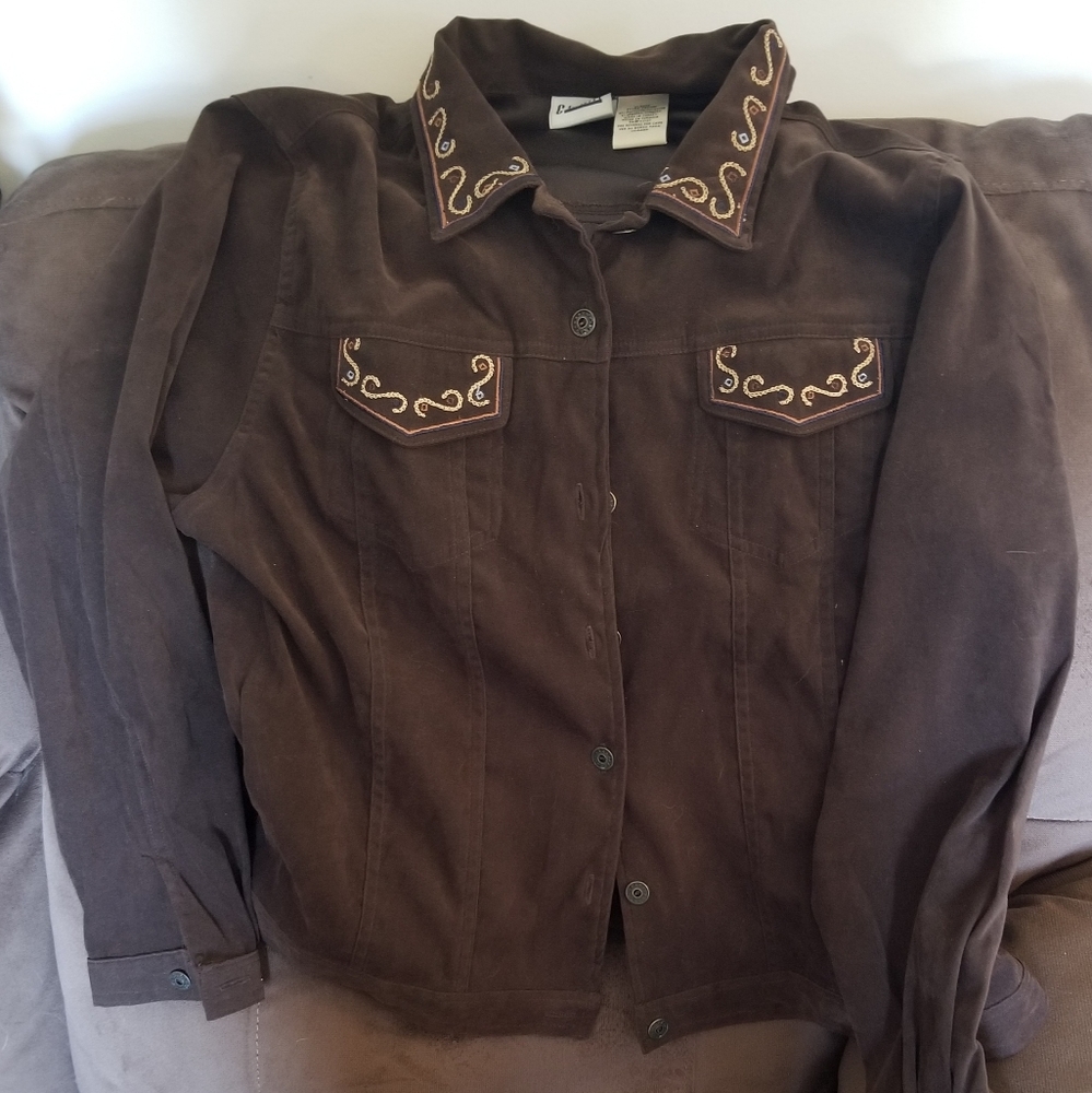 Sueded shirt jacket